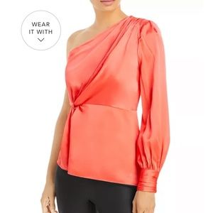 Cinq a Sept Silk One Shoulder Top